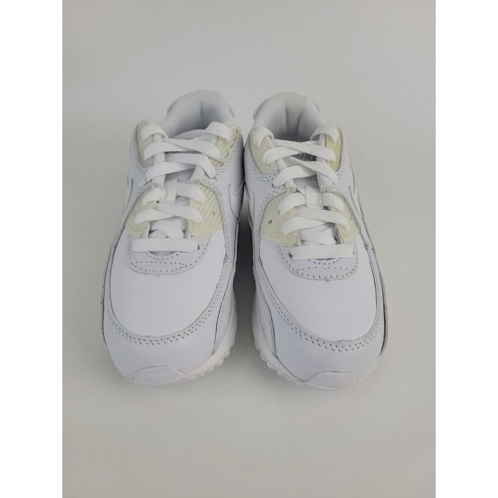 Nike Air Max 90 Pre School 307794 111 Unisex Shoes Leather White Vintage - Picture 4 of 10